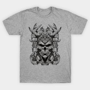 Line Art Skull Head Warrior - Light Version T-Shirt